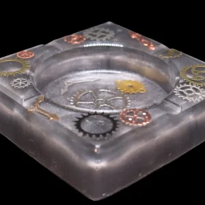 Cendrier Carré en Résine Époxy – Élégance et Personnalisation gris