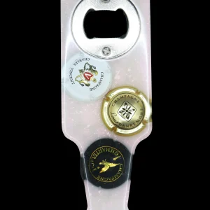 Décapsuleur en Forme de Bouteille en Résine Époxy – Original et Personnalisable blanc