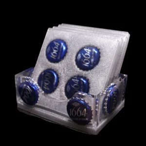 Dessous de Verre Carrés en Résine Époxy – Élégants et Personnalisables gris