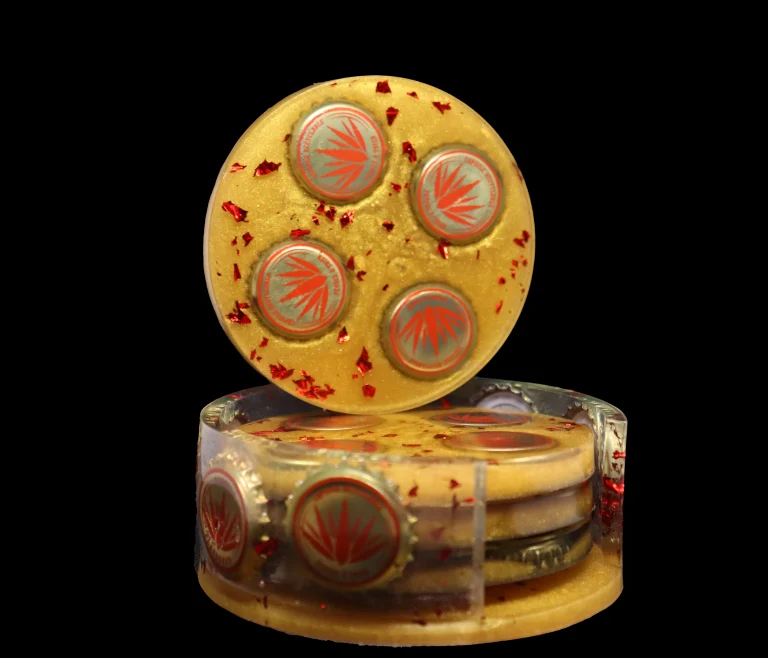 Dessous de Verre Ronds en Résine Époxy – Élégance et Personnalisation jaune