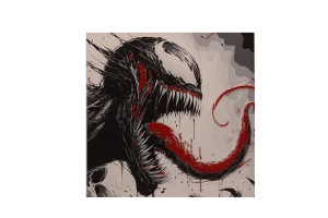 Tableau Hueforge Venom imprimé en 3D