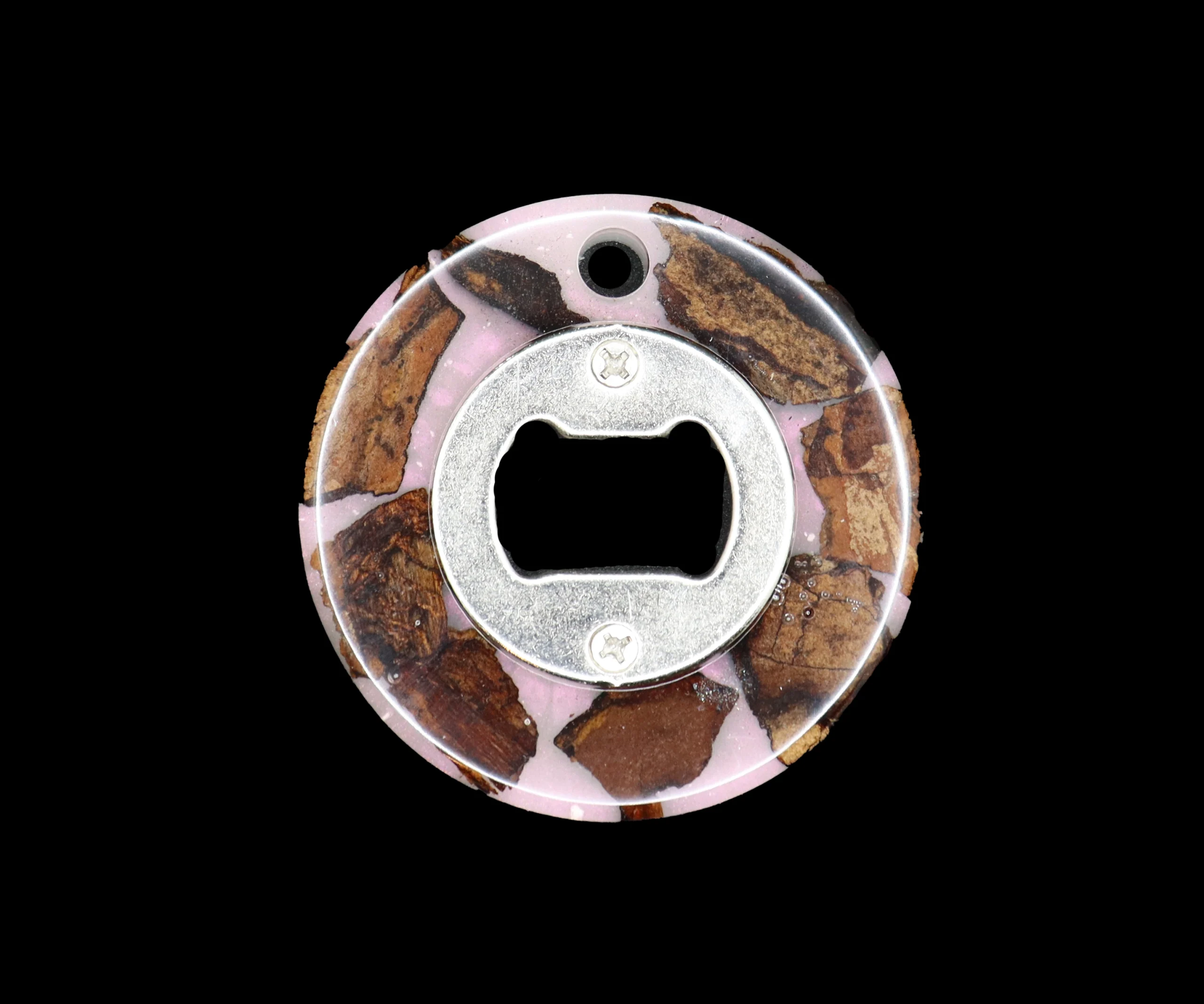 Décapsuleur Rond en Résine Époxy – Pratique et Personnalisable brun Décapsuleur Rond en Résine Époxy – Pratique et Personnalisable brun