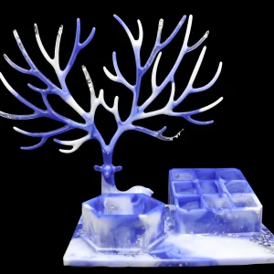 Organisateur de Bijoux en Résine Époxy – Élégance et Personnalisation bleu