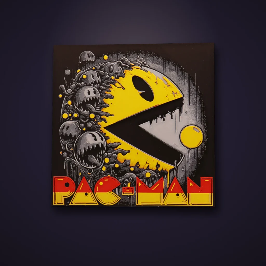 Pac-Man – tableau Hueforge imprimé en 3D