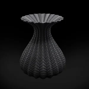 Vase Unique Imprimé en 3D – Une Œuvre d’Art Personnalisée signée Les Projets de Shaya noir