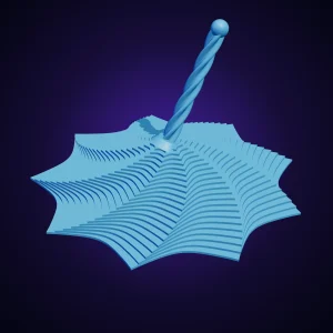 Fidget spirale grand imprimé en 3D, bleu ciel