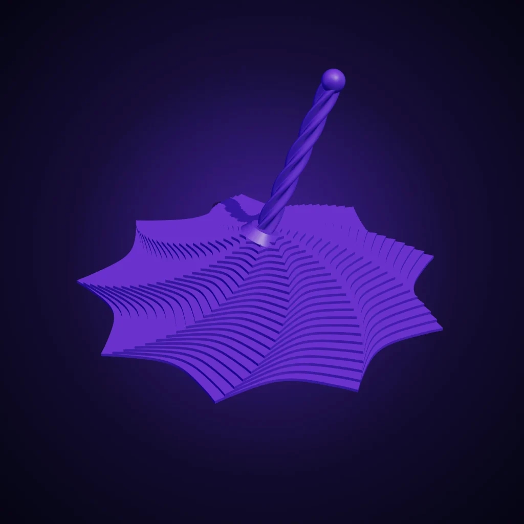 Fidget spirale moyen imprimé en 3D, violet