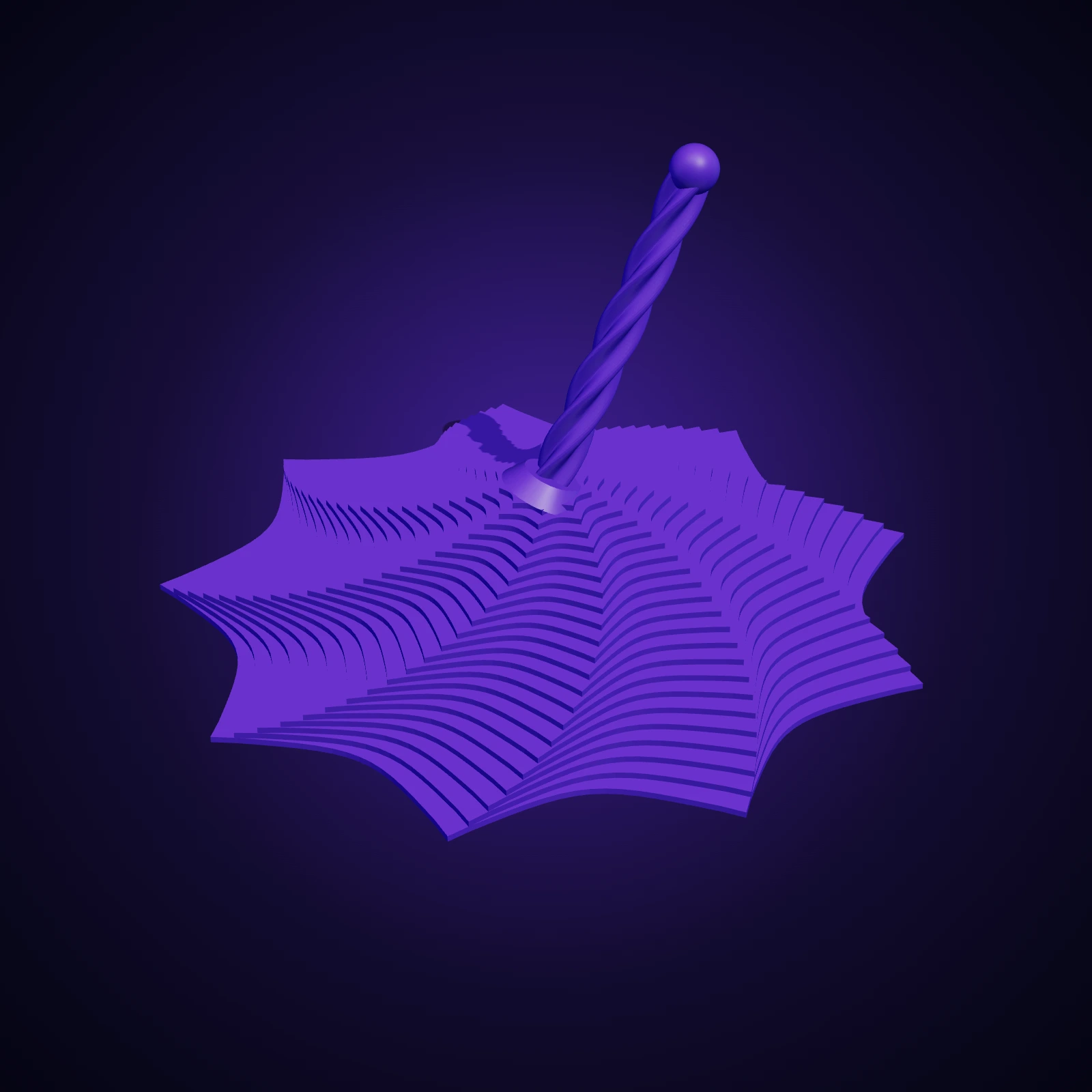 Fidget spirale moyen imprimé en 3D, violet