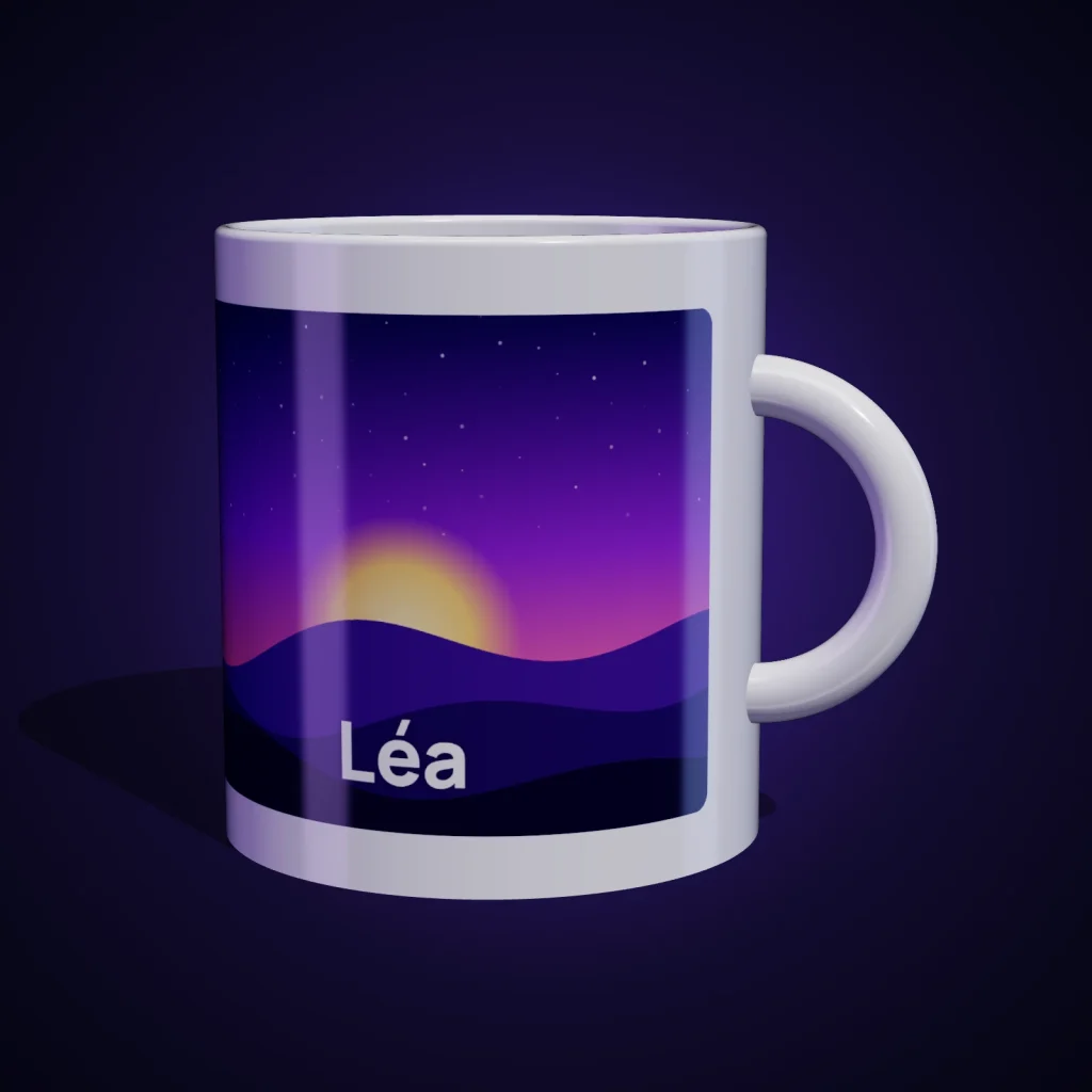 Mug personnalisé avec photo et prénom, imprimé par sublimation